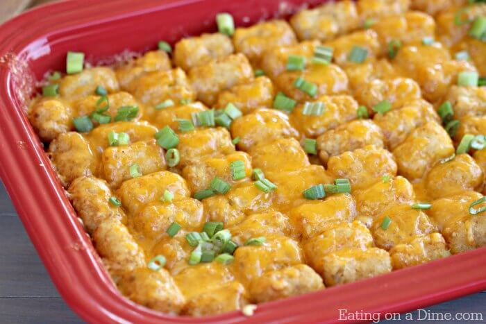 Try this easy Cheeseburger Tator Tot Casserole Recipe. An Easy Tator tot Casserole recipe that is loaded with cheese and packed with flavor. 