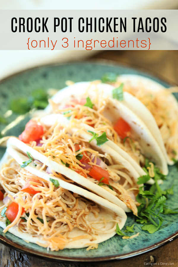 Crockpot Chicken Tacos recipe is so easy! It's very tasty and sure to make dinner a breeze. Crockpot Chicken tacos has only 3 ingredients and will be a hit. 