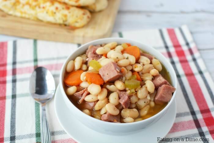 Easy Ham & Bean Soup  Simple Freezer to Crock Pot Soup Recipe