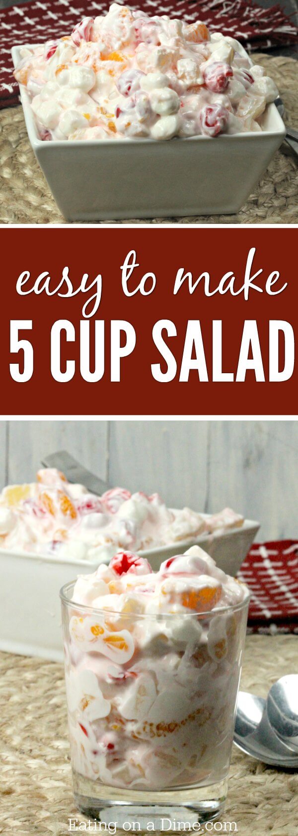 5 Cup Salad Recipe - Easy Ambrosia recipe Sour cream - Ambrosia Salad