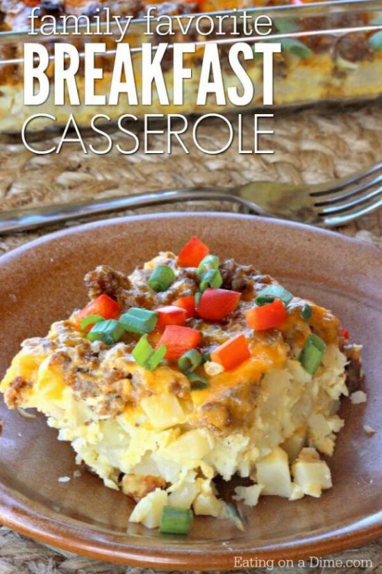 Try this Easy Sausage and Egg Breakfast Casserole Recipe today! The simple ingredients make this simple sausage breakfast casserole the best!