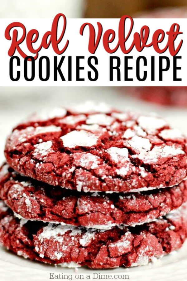 This Red Velvet Cookies Recipe is easy to make because you only need 4 ingredients. Easy Red velvet crinkle cookies are the best cake mix cookies!
