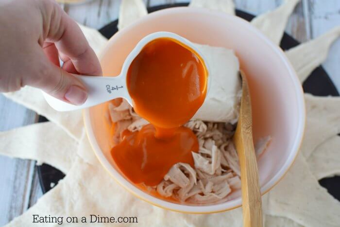 Combining the ingredients in a bowl