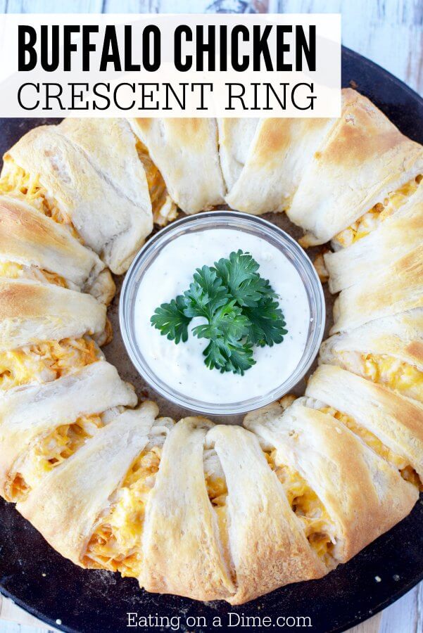 Make this easy Buffalo Chicken Crescent Ring Recipe. It's the perfect appetizer and everyone will love this easy buffalo chicken. Try Crescent ring recipes.