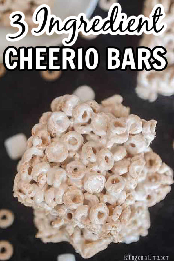 This delicious Cheerio bars recipe is packed with marshmallows and so gooey. Make these for the perfect snack, dessert or treat.