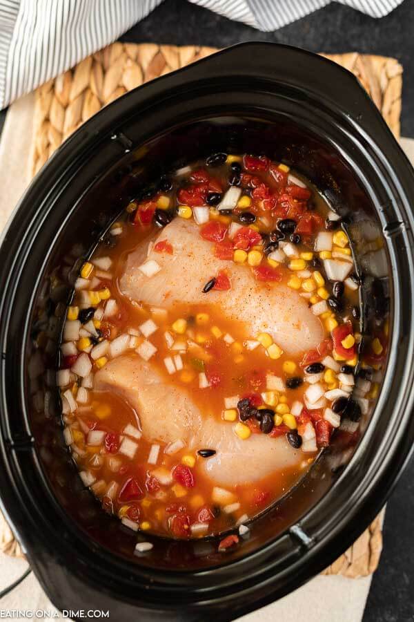 Adding the ingredients in the slow cooker