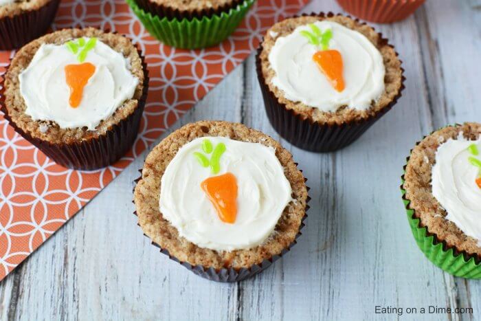 Enjoy this Easy Carrot Cake Cupcakes Recipe! The entire family will love these carrot cupcakes. They are truly the best carrot cake cupcakes. Carrot Cake Muffins are so cute! Make carrot muffins today. 