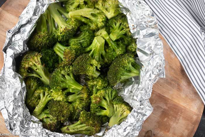 photo of broccoli in foil