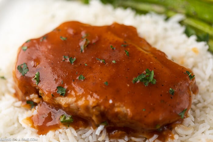 pork chops on rice