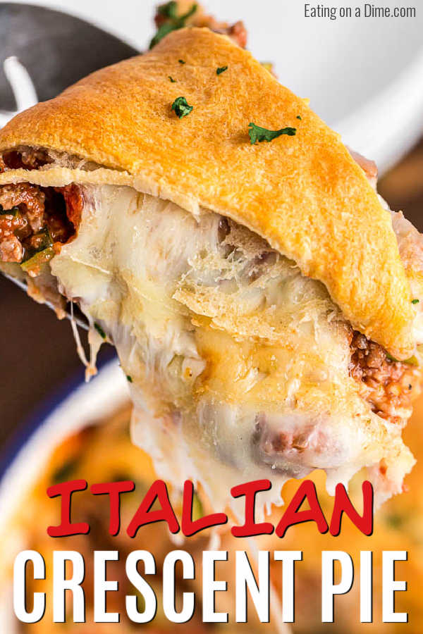 Try this Italian crescent pie recipe for a quick and delicious meal! It is packed with tons of delicious meat and veggies, the whole family will love it!
