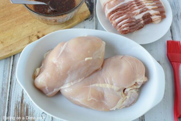 Chicken breast in a white bowl