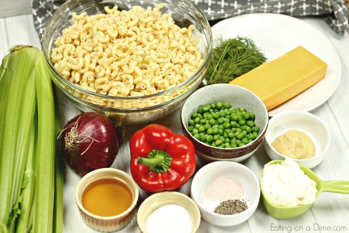 Ingredients to make this Macaroni Salad 