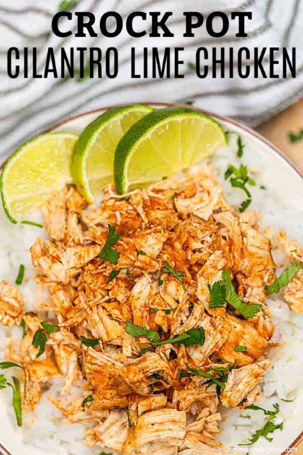 This Cilantro Lime Chicken Crockpot Recipe is packed with flavor! Slow cooker cilantro lime chicken is a meal the whole family will enjoy! This Cilantro Lime Chicken Crockpot Recipe is packed with flavor! Slow cooker cilantro lime chicken is a meal the whole family will enjoy!