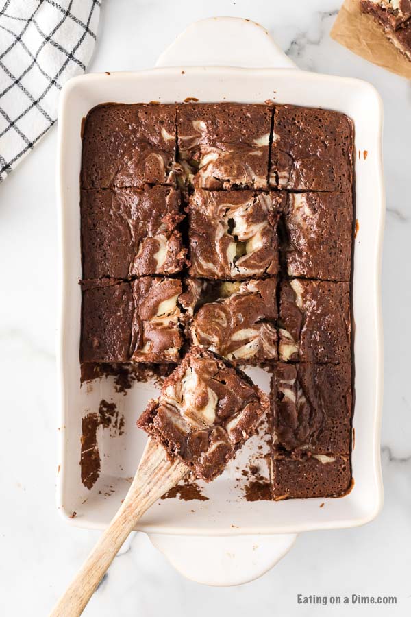 baking pan with German chocolate squares