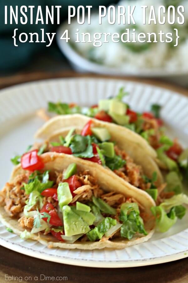 You only need 4 ingredients to make Instant pot pulled pork tacos recipe. Everyone will enjoy pulled pork tacos. Try Pressure Cooker shredded pork tacos.