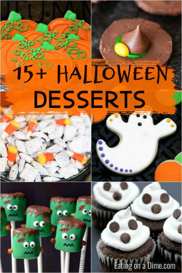 You have to try one of these easy halloween desserts for kids this year. I know your kids and even adults will love one of these fun Halloween desserts that are perfect for parties. These easy simple desserts are great for schools and kids can make these desserts too. Some even include Oreos! #eatingonadime #halloweendesserts #dessertrecipes