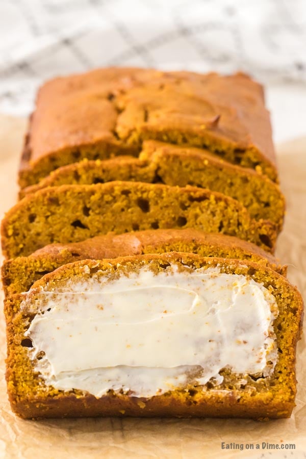 sliced pumpkin bread