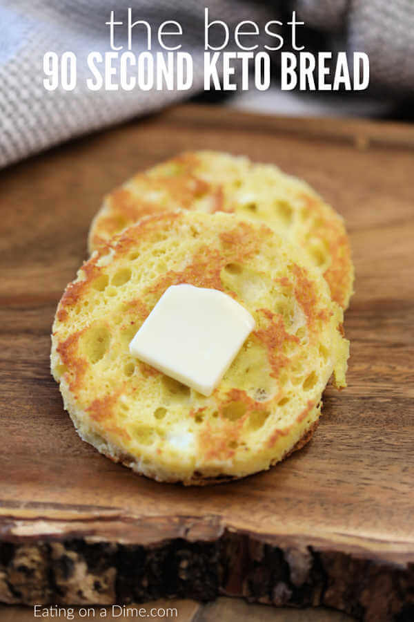 You're going to love this 90 second bread recipe that is Keto friendly. In just seconds, make 90 second keto bread recipe for sandwiches, toast and more. 