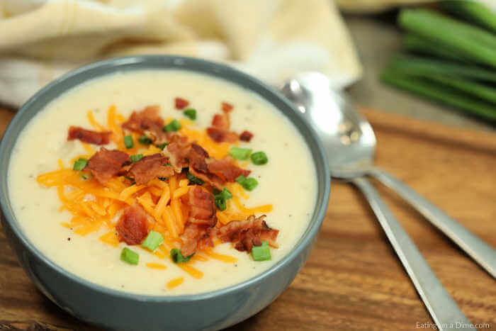 easy potato soup in bowl