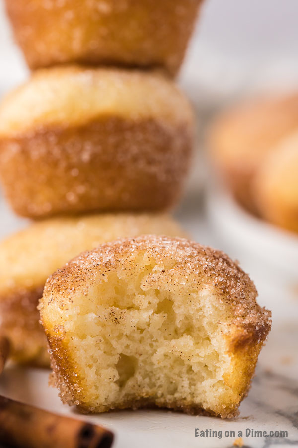 Close up image of mini donut muffins. 
