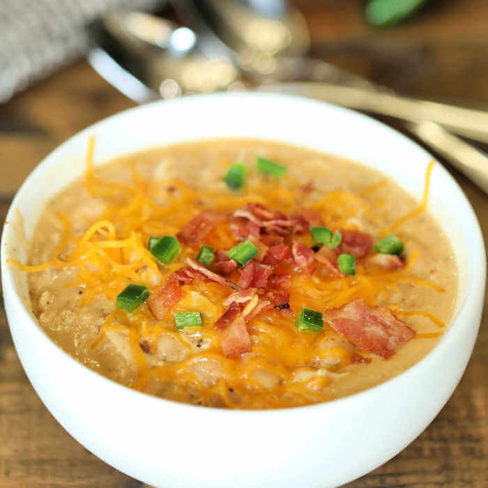 Learn how to cook Keto Jalapeno Popper Chicken Soup in the instant pot or crockpot. This low carb soup has just the right amount of heat and is easy to fix.