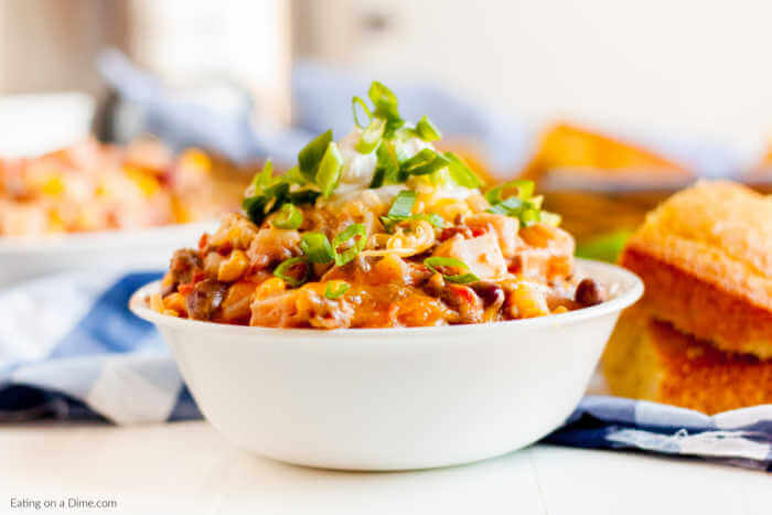 Crockpot Cowboy Casserole Recipe has everything you need for a tasty meal. Packed with flavorful ground beef, hearty beans, cheese and more! 