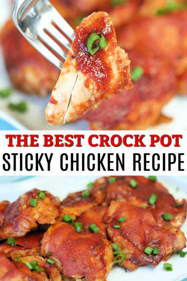 Crock Pot Sticky Chicken - easy sticky chicken recipe