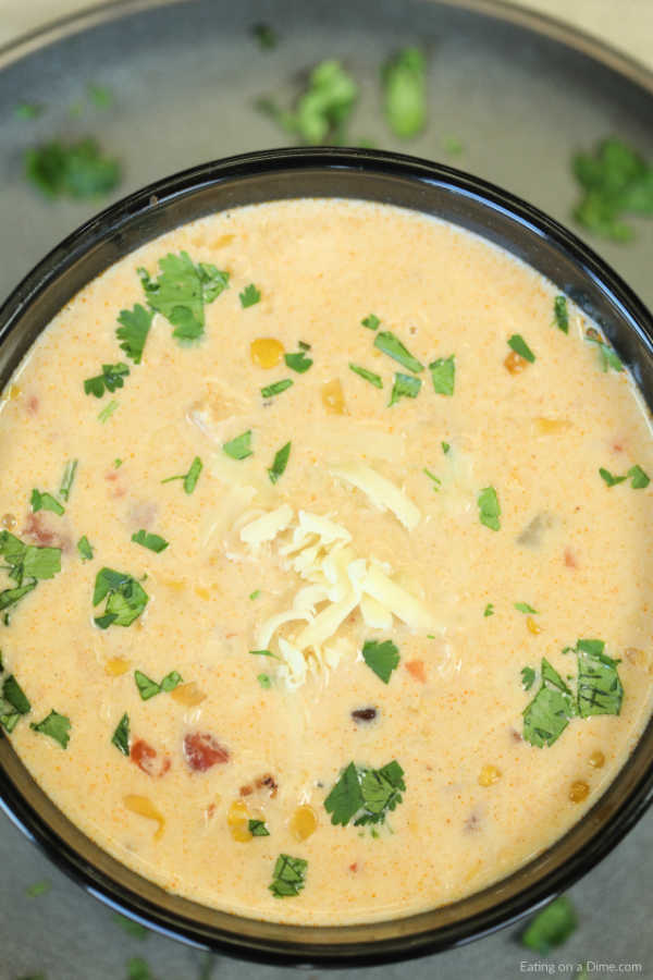 Crock Pot Mexican Chicken Corn Chowder Soup Recipe takes traditional chowder to the next level.  Hearty chicken, creamy corn and more make the best meal.