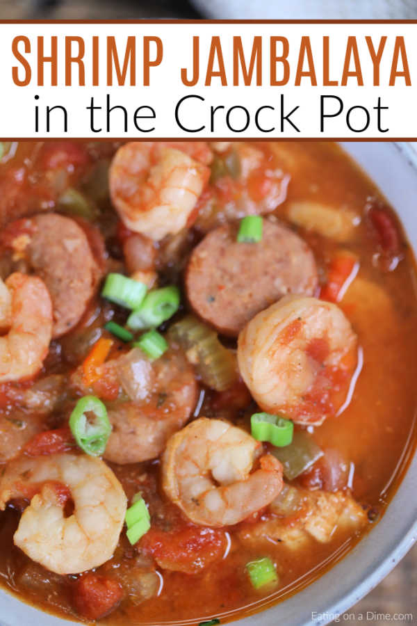 Slow Cooker Shrimp Jambalaya Recipe is a one pot meal that is flavorful in each bite. With lots of shrimp, chicken and more, this meal is sure to impress.