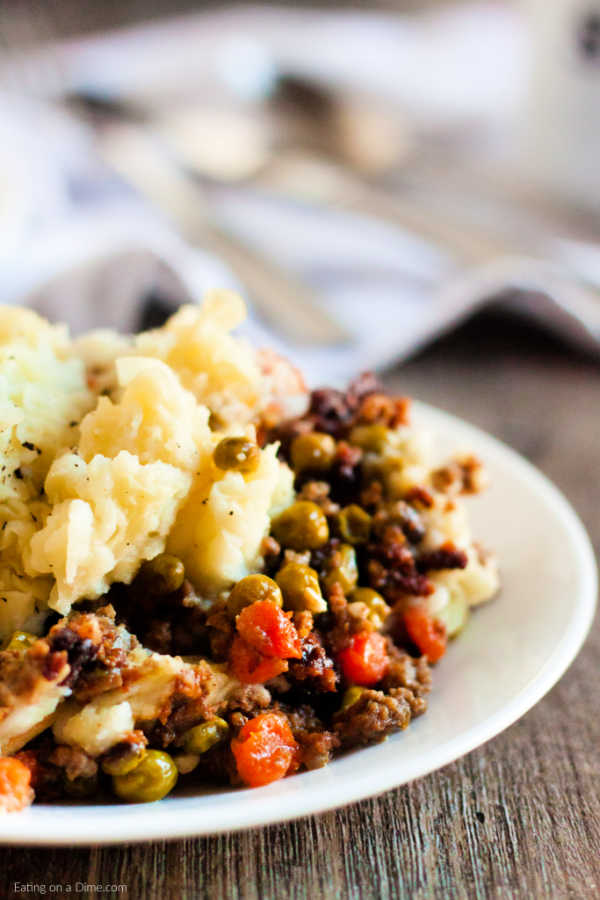 Shepherd's Pie on a white plate