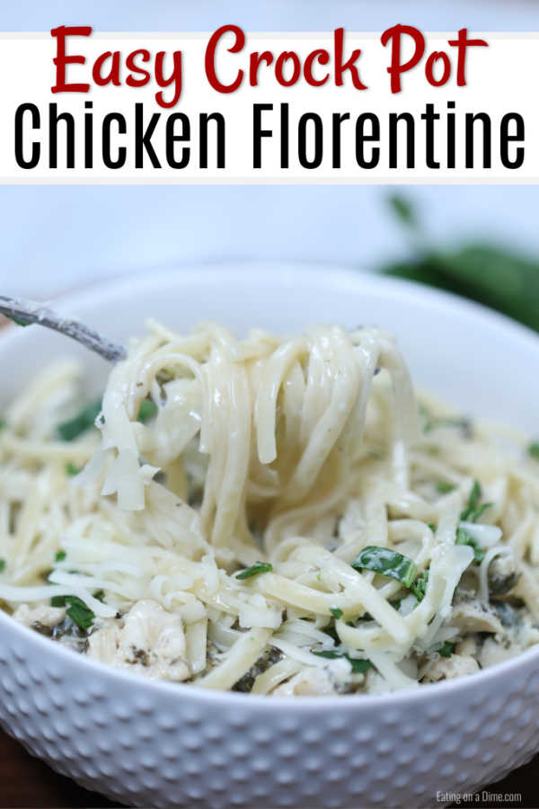 Crock Pot Chicken Florentine Recipe is a delicious dinner idea full of the most creamy sauce. Lots of cheese, spinach and more make this recipe so tasty.