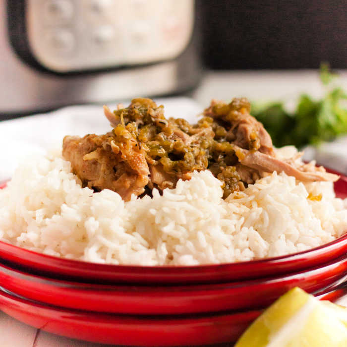 Make Instant Pot Salsa Verde Chicken for the most flavorful and delicious meal. With only a few ingredients and your pressure cooker, dinner time is easy.