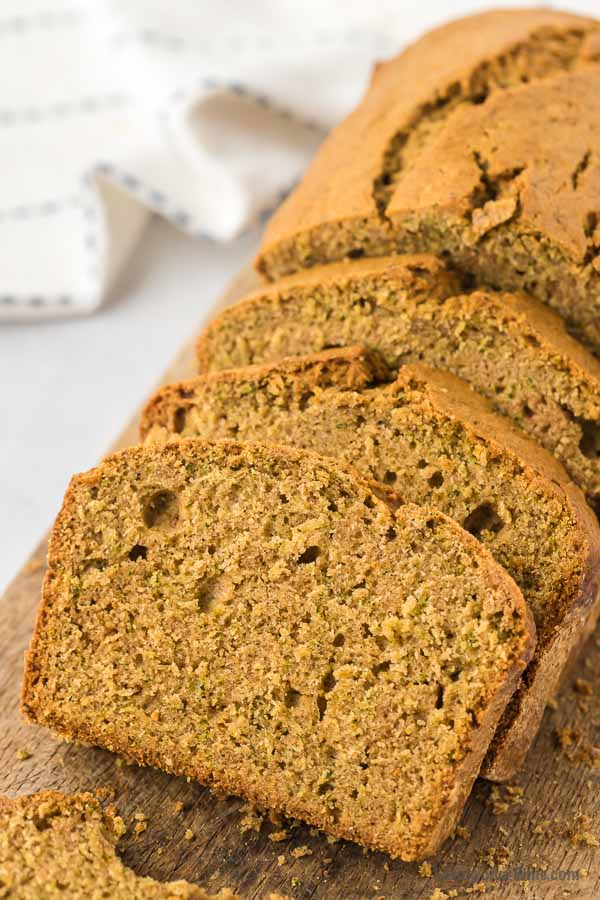 Slices of zucchini bread.