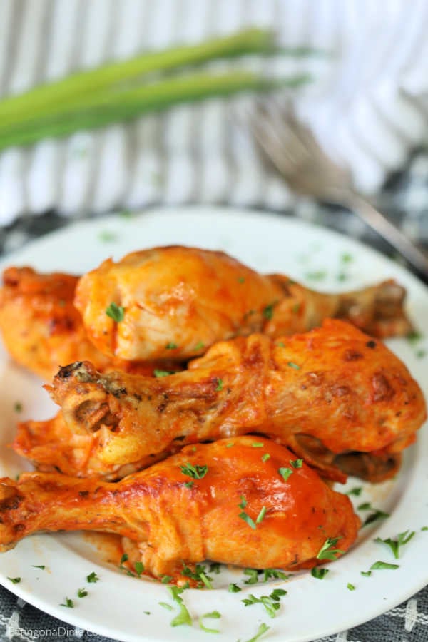 Chicken drumsticks on a plate