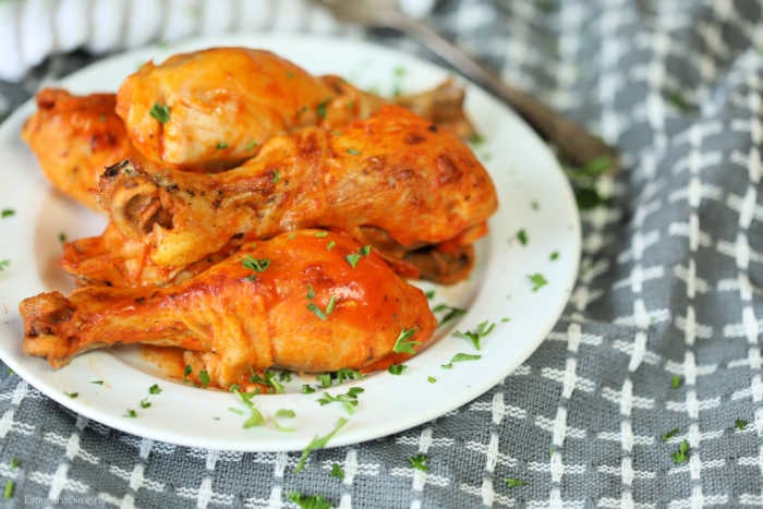 Chicken drumsticks on a plate