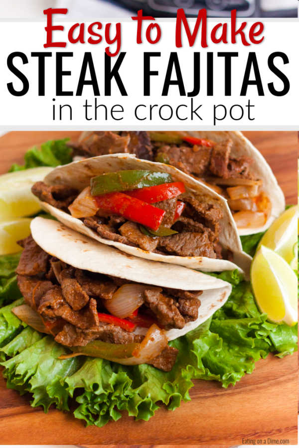 Enjoy Slow Cooker Steak Fajitas Recipe with very little work thanks to this easy recipe. You just need 5 ingredients for the best crockpot steak fajitas. 