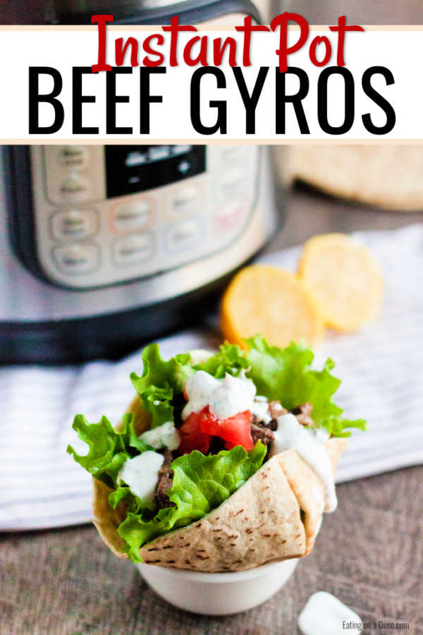 Learn how to make Instant Pot Beef Gyro Recipe for an easy dinner. The beef is so tender and the homemade tzatziki sauce make this gyro recipe amazing.