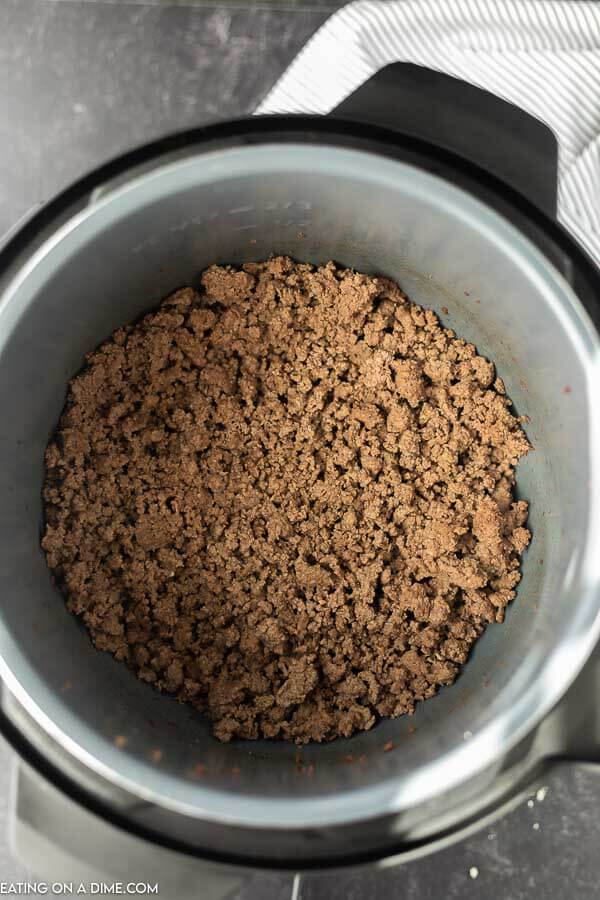 photo of ground beef in instant pot