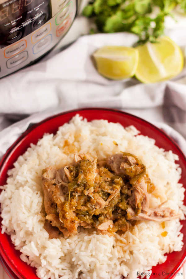 Make Instant Pot Salsa Verde Chicken for the most flavorful and delicious meal. With only a few ingredients and your pressure cooker, dinner time is easy.