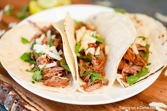 These Mexican brisket crock pot tacos are perfect for a quick dinner or your next party. These slow cooker brisket tacos are a quick and easy dinner recipe. 