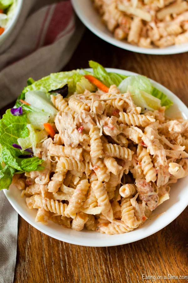 Crock pot creamy salsa ranch chicken pasta recipe is the perfect meal anytime you are craving comfort food. The ranch flavor and salsa taste amazing.