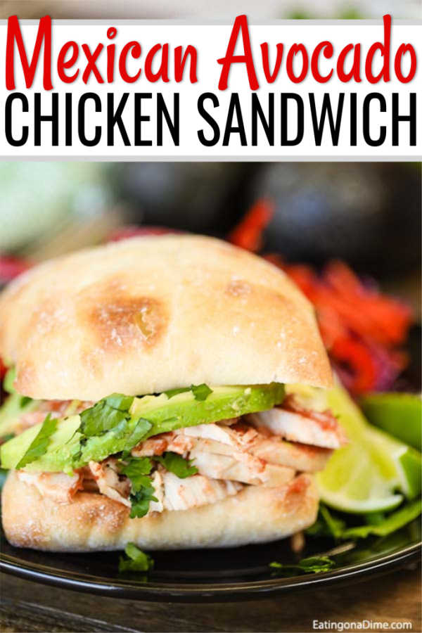Looking for an easy crock pot dinner? Make this slow cooker Mexican Chicken Avocado Sandwich. This crock pot recipe will surprise you! 