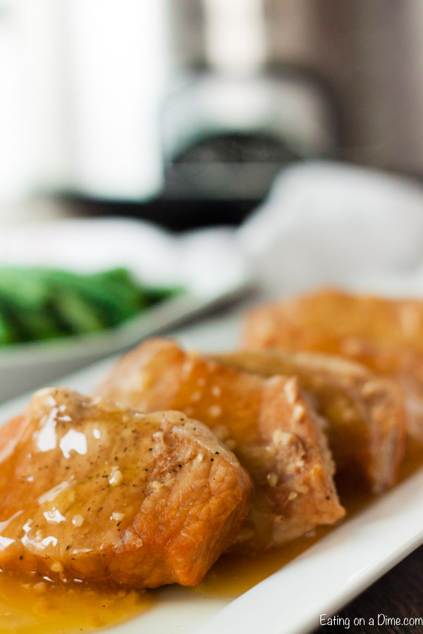 Honey Garlic Pork Chops on a white platter