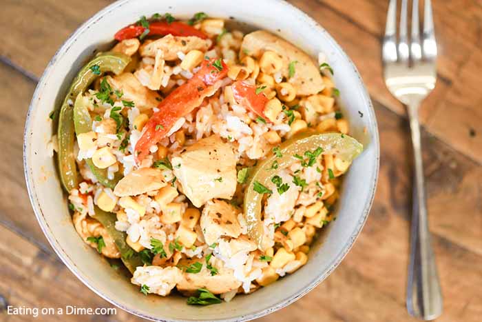Enjoy all the flavors of chicken curry when you make this Chicken Curry Rice Bowl. Toss everything into the slow cooker and come home to a great dinner.
