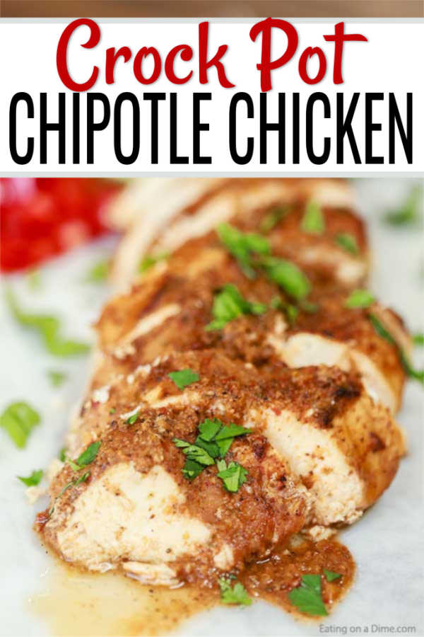 Fresh lime, adobe sauce and chipotle peppers combine for a flavor packed Crock Pot Chipotle Chicken Recipe. This recipe is simple yet delicious!