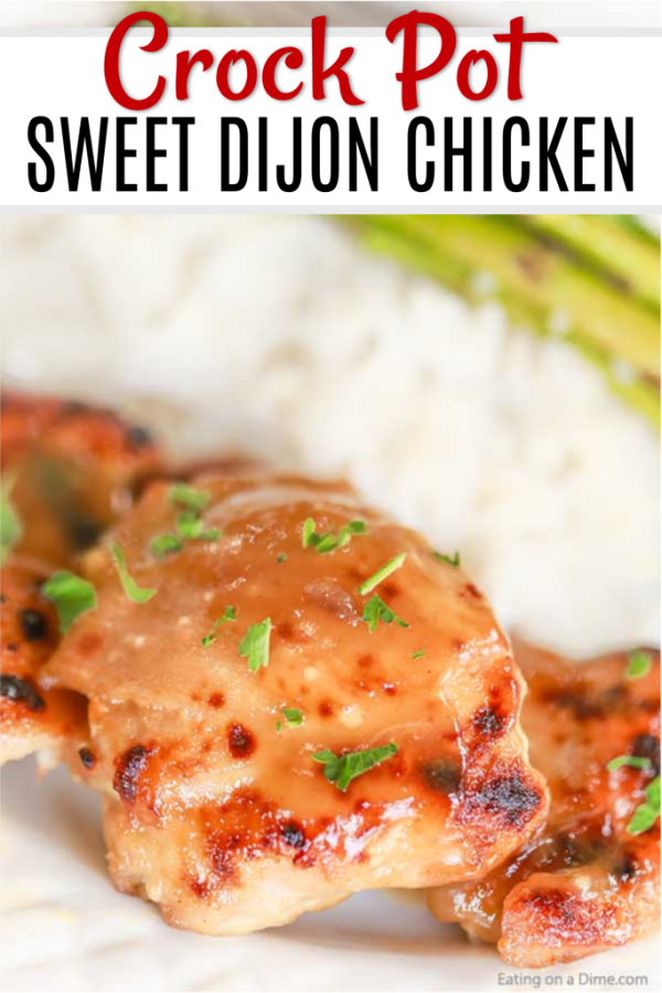 Crock Pot Sweet Dijon Chicken Recipe is a delicious blend of sweet and savory. You will love this tender chicken that is easy and makes an amazing dinner.