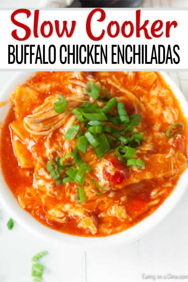 If you love all things buffalo, this Crock Pot Buffalo Chicken Enchilada Casserole will be a hit. These enchiladas are loaded with cheese and buffalo sauce.