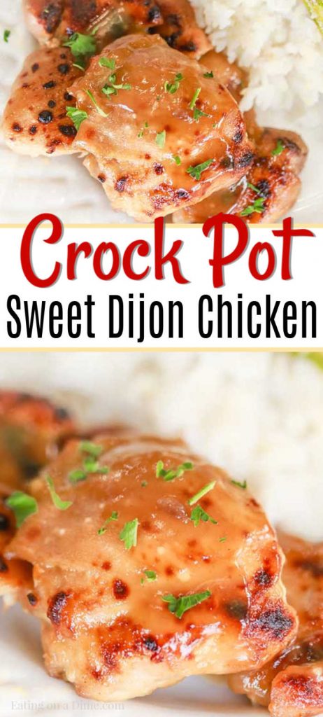 Crock pot Sweet Dijon Chicken Recipe - slow cooker chicken thighs