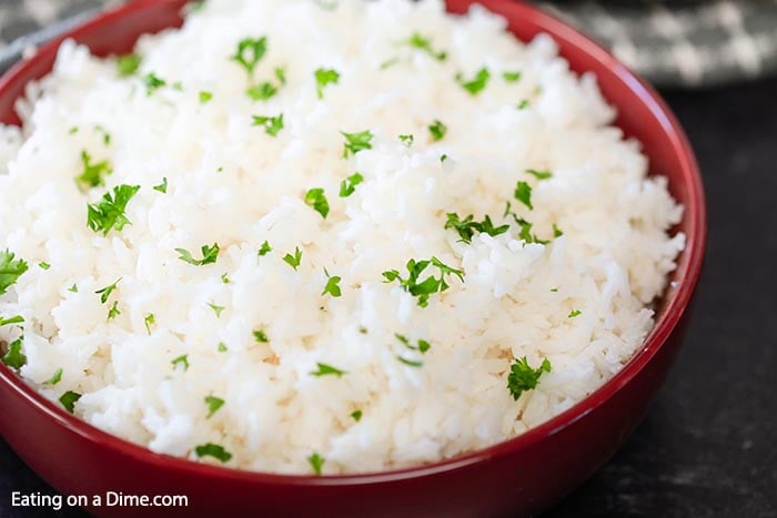 A bowl of cilantro lime rice. 