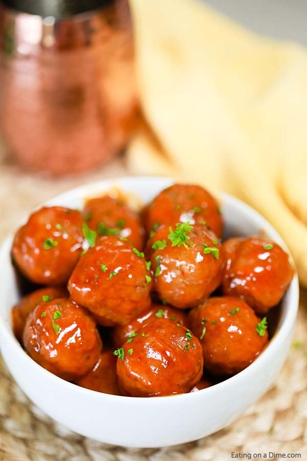 Buffalo Chicken Meatballs in a white bowl